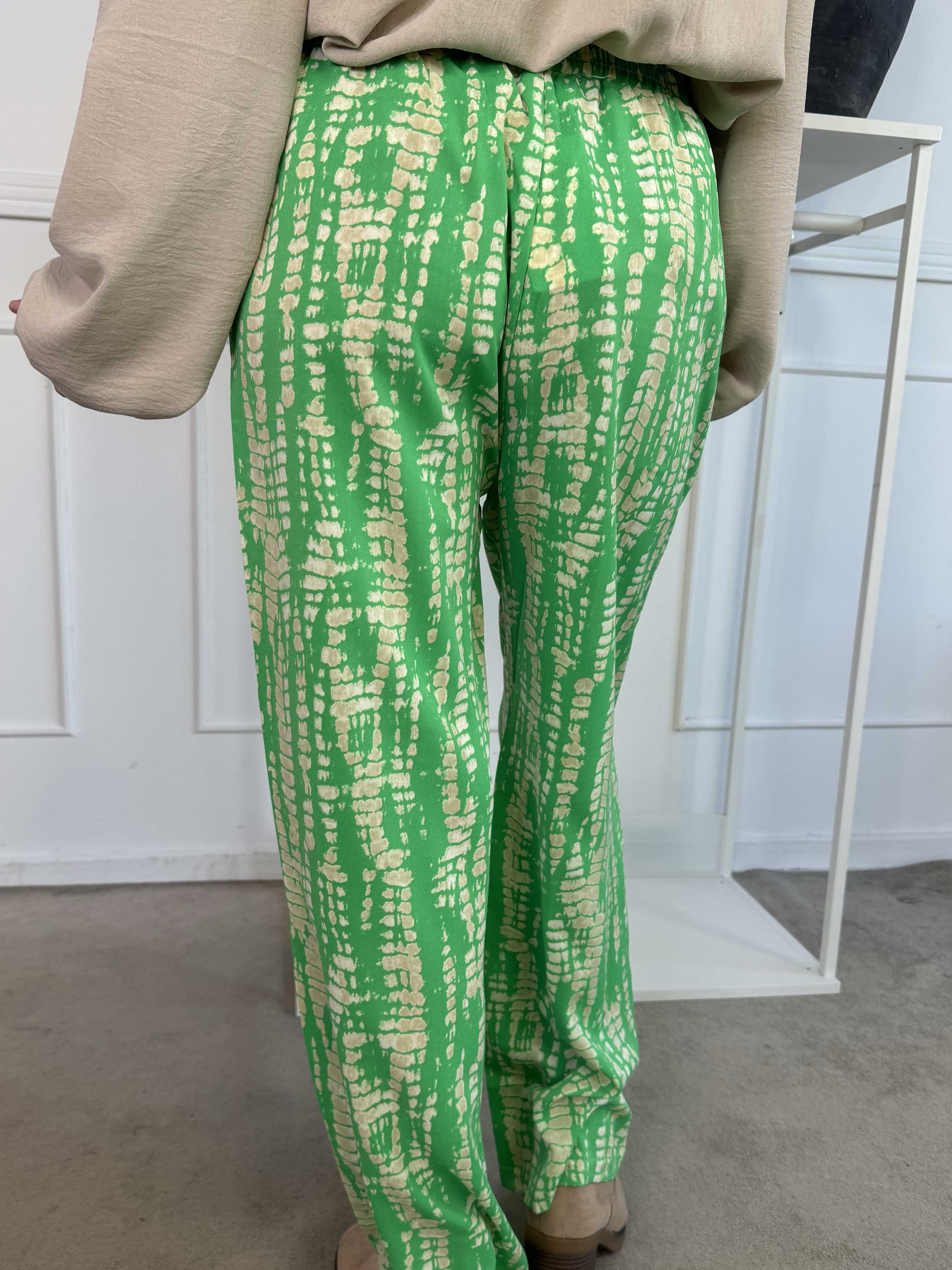 Alexa - Mönstrade lösa byxor med resår i midjan